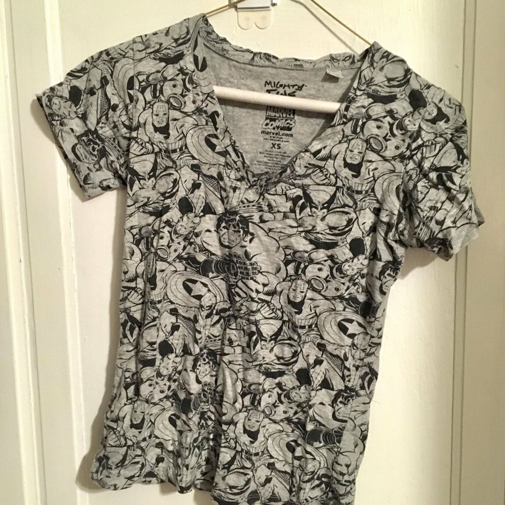 Avengers Assemble Graphic  V-Neck Tee